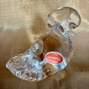 NEW MURANO GLASS DUCK FIGURINE. MADE IN MURANO, ITALY.